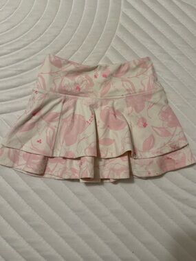 SweetHoney Pink and Cream Floral Layered Girls Active Skort NWT